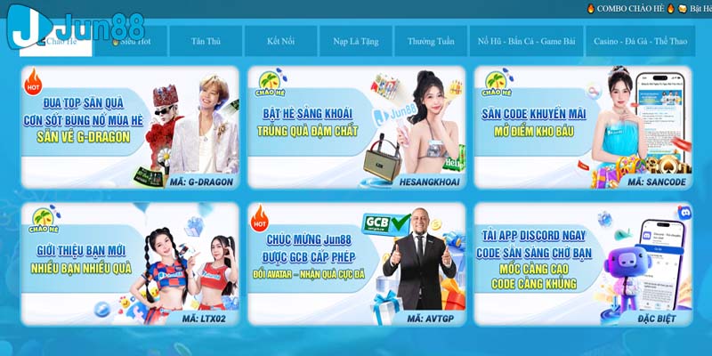 Đến với Jun88 và nhận vô vàn ưu đãi, khuyến mãi cho người chơi